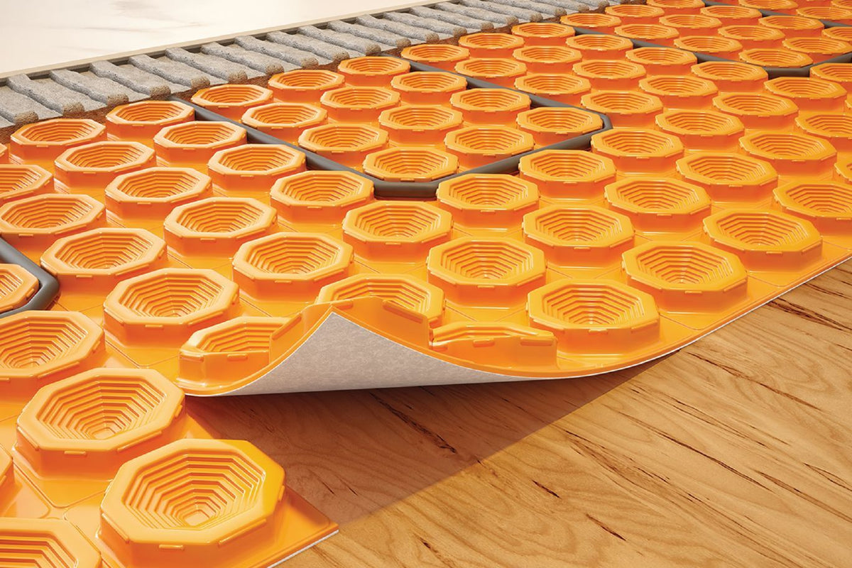 Schluter DITRA-HEAT-PS Membrane de désolidarisation autocollante en panneau pour plancher chauffant 2' 7" x 3' 3" - 5 mm (8.4 pi²)