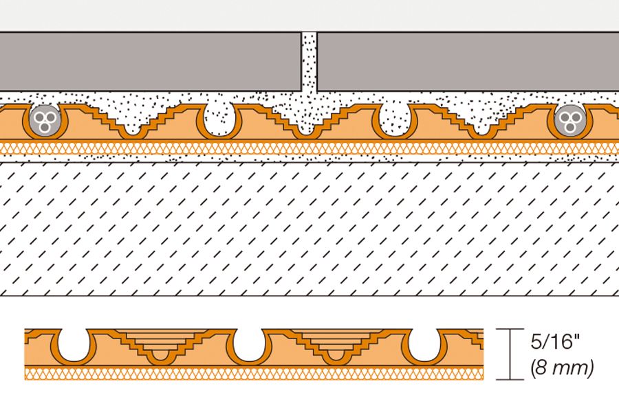 Schluter DITRA-HEAT-DUO Membrane de désolidarisation avec rupture thermique en feuille pour plancher chauffant 2' 7-3/8" x 3' 2-5/8" - 8 mm (8.4 pi²)